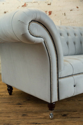 Textiel Sofa Stof Bank Chesterfield grote sofa's xxl banken Zitting Kussen 185cm