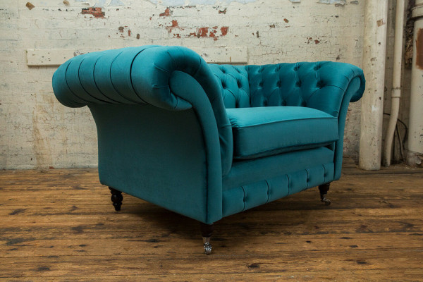 Chesterfield Sofa Bank Bekleding Set 1,5-Zits Sofa's Klassiek Eenzitter
