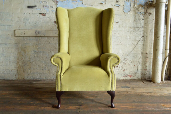 Oorfauteuil Chesterfield Sofa Bank Bekleding 1-zits Fauteuil Banken Textiel Geel
