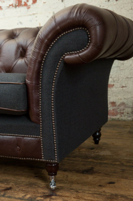 Chesterfield Sofa Bank Bekleding Set 1,5 Zitplaats Sofa's Klassiek Eenzitter