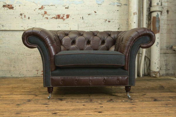 Chesterfield Sofa Bank Bekleding Set 1,5 Zitplaats Sofa's Klassiek Eenzitter