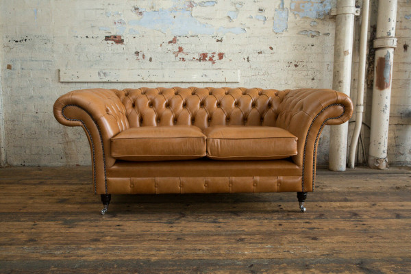 Chesterfield Design Luxus Gestoffeerde Sofa Bankstel Zitcombinatie Leer Textiel Bruin