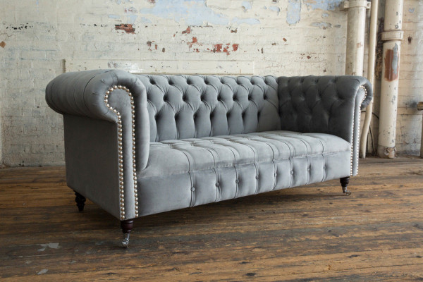 Chesterfield 3-zits designerbank gestoffeerde banken sofa's stof textiel driezits.