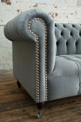 Chesterfield 3-zits designerbank gestoffeerde banken sofa's stof textiel driezits.