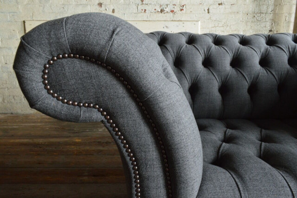 Chesterfield Design Stofbank Fauteuil 1,5-zits Beklede Sofa's Lounge Nieuw Club