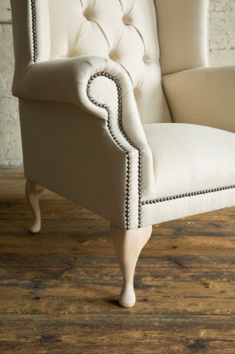 Chesterfield oorfauteuil Eenzitter Sofa Couch bekleding fluweel leer stof relax nieuw