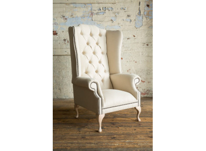 Chesterfield oorfauteuil Eenzitter Sofa Couch bekleding fluweel leer stof relax nieuw