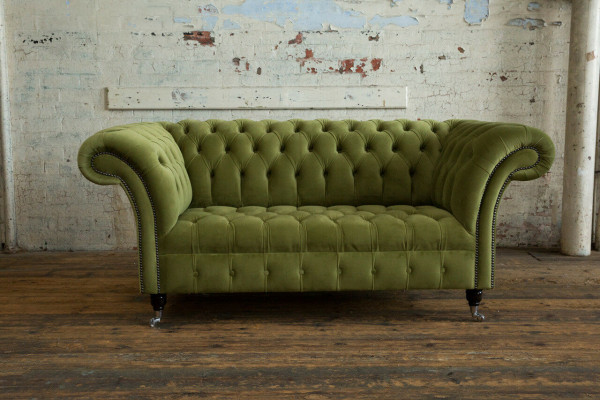 Chesterfield Bank 2-zits Bekleding Zitting Textiel Stof Leder Banken Sofas Sofa