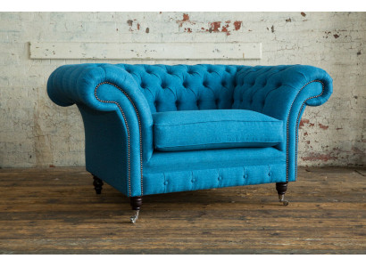 Blauwe Sofa Bank Bekleding Chesterfield Zitmeubilair Textiel Stof Leer Banken Nieuw