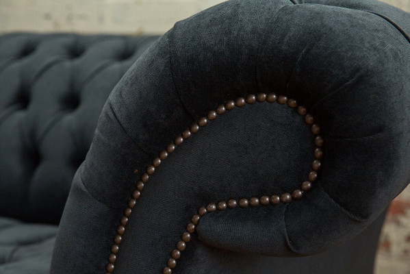 Zwart sofa bankstel bekleding Chesterfield zitmeubels textiel stof leer banken nieuw