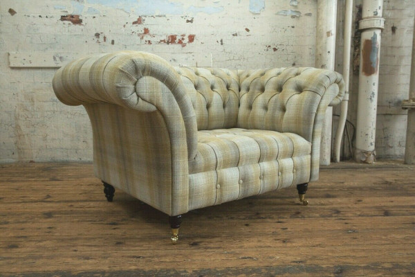 Chesterfield Sofa Bankstel Bekleding Set 1,5-Zits Banken Klassiek Eenzitter