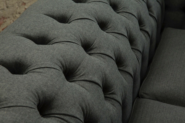 Fauteuil Bank Bekleding Sofa Textiel Chesterfield Banken 1,5-zits Eenzitter Grijs