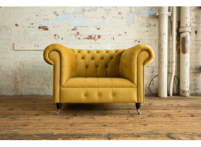 Chesterfield Design Sofa Fauteuil Bankstel Bekleding Luxe Textiel Banken 1-zits #376