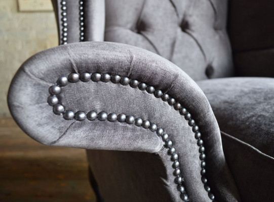 Chesterfield fauteuil televisie bank 1-zits sofa textiele stof banken bekleding