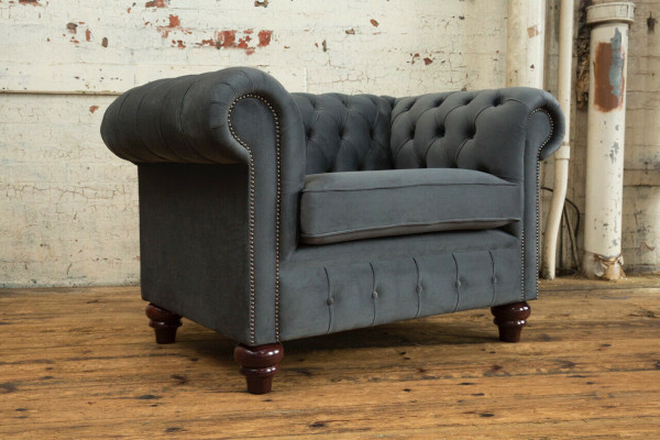 Chesterfield Design Fauteuil Bank Bekleding Luxe Textiel Banken 1-Zits Eénzitter
