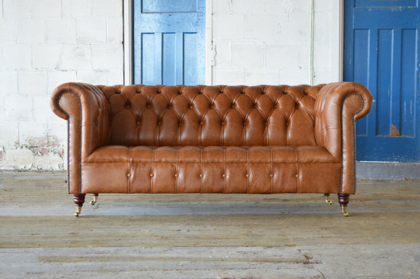 Chesterfield driezitsbank beklede sofa design sofa's banken leren bank nieuw