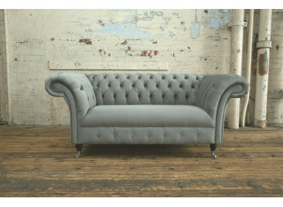 Chesterfield Luxe 2-zitsbank Sofa Bekleding Stofstoffen Bankstel Nieuw