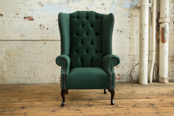 Chesterfield oorfauteuil 1-zits gestoffeerde bank sofa relax tv-meubel.