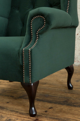 Chesterfield oorfauteuil 1-zits gestoffeerde bank sofa relax tv-meubel.