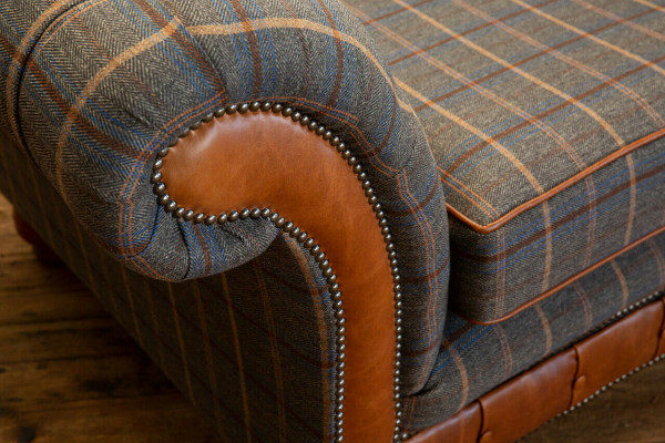 Fauteuil Bank Bekleding Sofa Textiel Chesterfield Banken 1,5-zits Eenzitter Bruin
