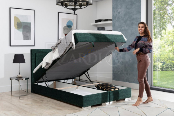 Hemels boxspringbed, tweepersoonsbed met matras en topper. Groene bedden.