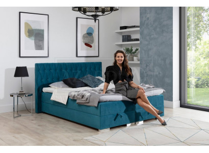 Boxspringbed incl. matras bed dubbel bedden hotel bekleding slaapkamer nieuw