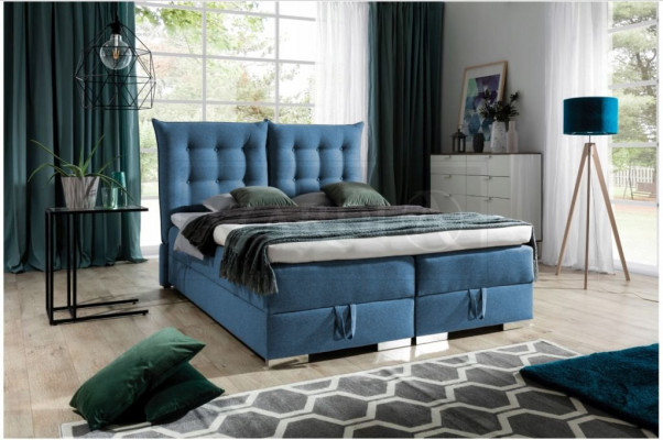 Boxspringbed Klassiek Ontwerp Stoffering Engelse Bedden Tweepersoonsbed Beige Bed