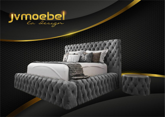 Bed 2x Nachtkastje 3-delig. Slaapkamer Set Ontwerp Meubels Modern Luxe Bedden Nieuw