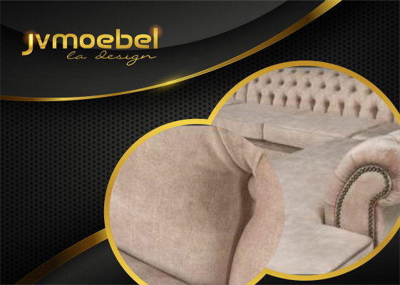 Chesterfield woonkamer bank woonlandschap xxl sofa banken stoffering hoek fluweel