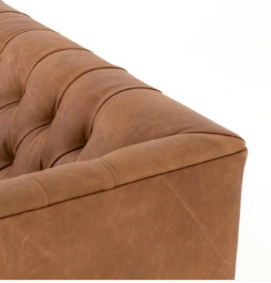 Chesterfield Sofa Driezits Bruin XXL groot Meubilair Leer Woonkamer Modern Nieuw
