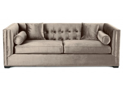 Braun driezits stoffen woonkamer gestoffeerde sofa banken Chesterfield design couchen