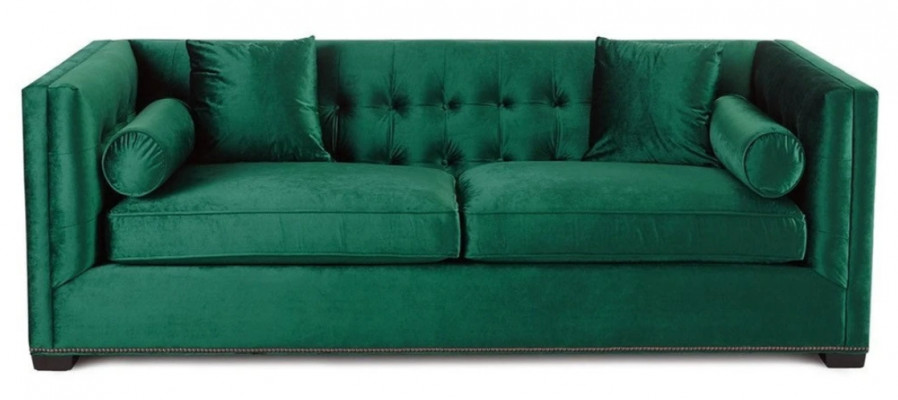 Chesterfield groene stoffen woonkamerbanken bekleding sofa driezitsbanken.