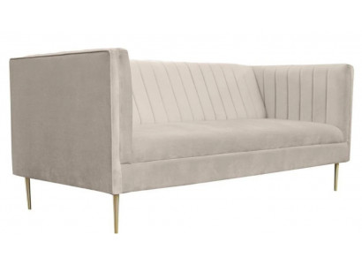 Italiaanse meubels driezits modern design banken sofa textiel stof fluweel beige