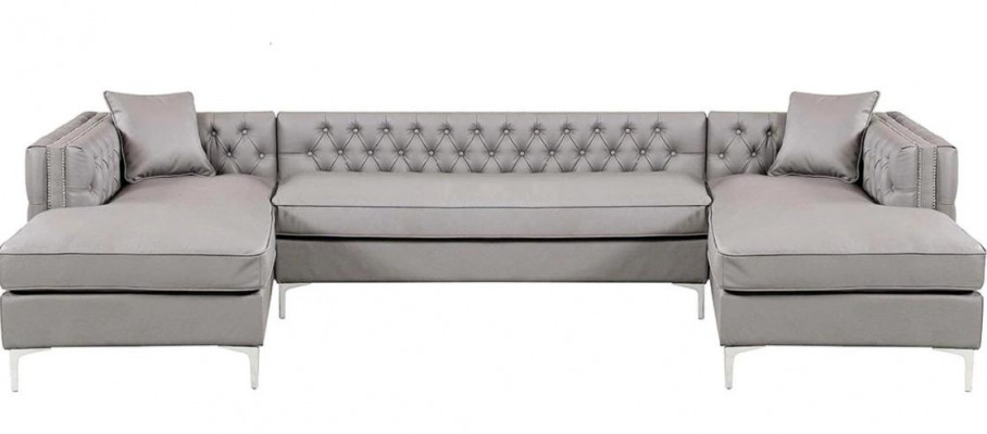 Hoekbank Beige Woonlandschap Bankstel Hoekgarnituur Bekleding Chesterfield Meubelontwerp