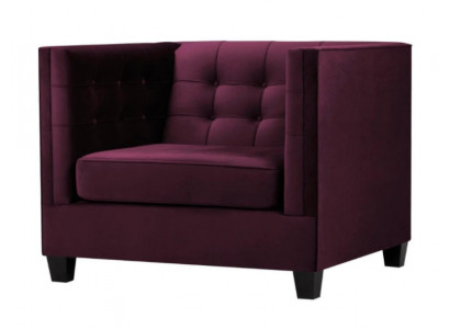 Fauteuil Chesterfield Textiel Stof Paars Creatief Meubilair Nieuw Woonkamer Modern