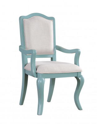 Stoel Blauw Design Woonkamer Eetkamer Houten Stoelen Bekleed met Armleuning Nieuw