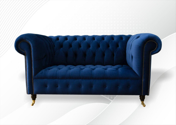 Klassieke Textielbank - Fluwelen Chesterfield Stof Sofa 2-Zits Nieuw jvmoebel ®