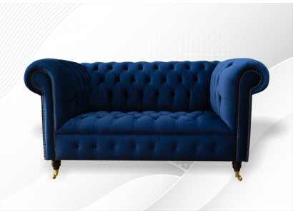 Klassieke Textielbank - Fluwelen Chesterfield Stof Sofa 2-Zits Nieuw jvmoebel ®