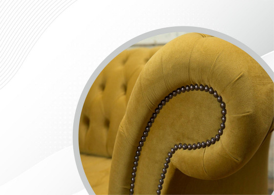 xxl Chesterfield Grote Bank Sofa Bekleding Set 4 Zitplaatsen Textiel Banken Nieuw