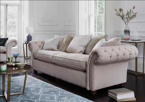 Landhuis stijl meubels - Chesterfield sofa zit comfortabele bank stof jvmoebel ®