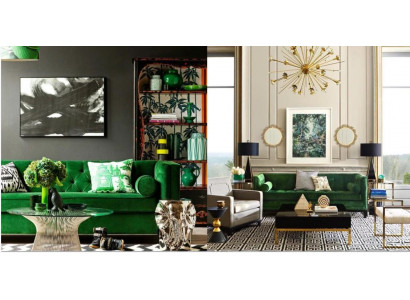 Chesterfield driezitsbank stof woonkamer design banken bekleding sofa’s groen
