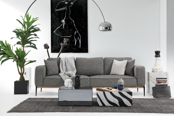 Tweepersoonsbank 2-zits stoffen sofa's modern design woonkamer grijs