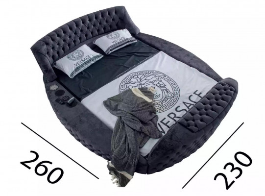 Rund bed Chesterfield bedden met TV lift luxe tweepersoonsbed 180x200