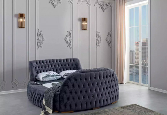 Rund bed Chesterfield bedden met TV lift luxe tweepersoonsbed 180x200