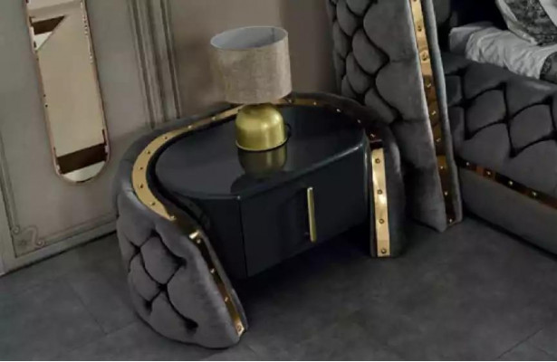 Chesterfield slaapkamer set bed 2x nachtkastjes kaptafel kast 5-delig