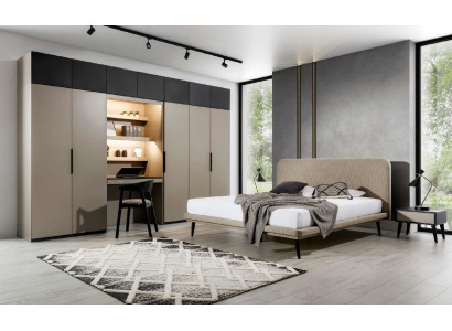 Grijze kledingkast Elegant hout Slaapkamer Ontwerp Modern Meubels Luxe Nieuw
