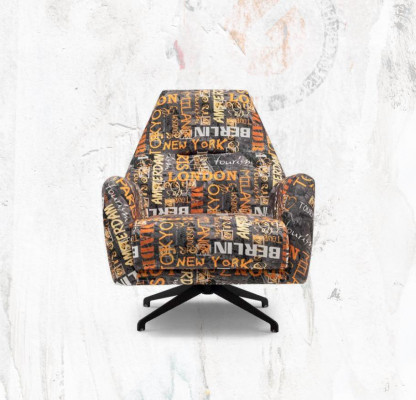 Stoffen fauteuil Fauteuil Oorfauteuil Beige Bekleding Woonkamer Eenzitter Stoel