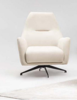 Stoffen fauteuil Fauteuil Oorfauteuil Beige Bekleding Woonkamer Eenzitter Stoel