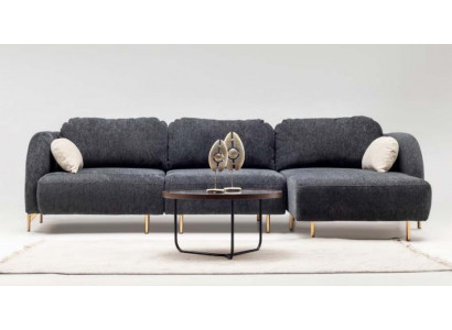 Hoekbank in L-vorm Bekledingsbank Stoffen sofa Grijze bank Ligbank Stof