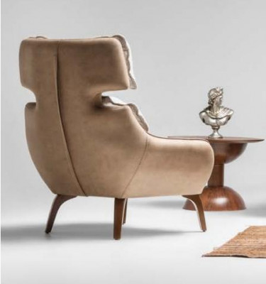 Moderne fauteuils woonkamer oorfauteuil stoffen fauteuil beige bekleding